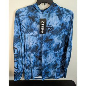 *Gillz Tournament Series LS UV Fishing Pullover Hoodie Ventilated Blue Mens Sz M